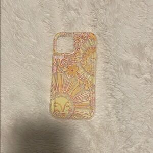 iPhone 12 Sunburst Pattern Phone Case - Yellow and Pink